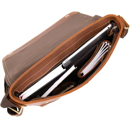 Чоловіча шкіряна сумка Vintage 37,5х27х5,5 см sum0013947 - фото 4