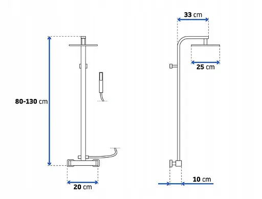 Душова система Rea Milan хром REA-P0222, Хром - фото 3