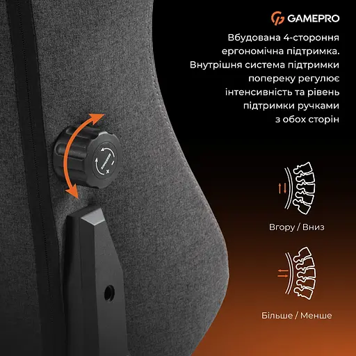 Геймерское кресло GamePro GC775DG Fabric Dark Gray [148906] - фото 11