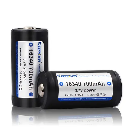 Акумулятор із захистом Keeppower DLG 16340 700mAh 3,7 V (Li-ion) - фото 3