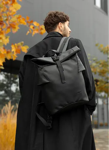 Мужской рюкзак ролл Sambag RollTop KZN черный 41 х 27 х 18 см (24300001m) - фото 1