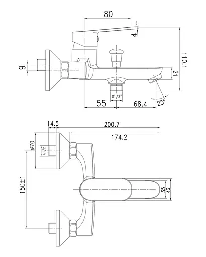 Змішувач для ванни Imprese Laska 10040S Хром матовый - фото 2