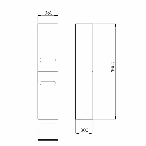 Пенал Sanwerk "Ера Air" 35 білий MV0000418 правий, Білий - фото 3