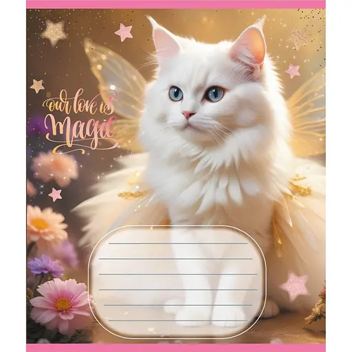 Зошит учнівський "Кішка фея" Leader 024-560046L-3 в лінію, 24 аркуші - фото 1