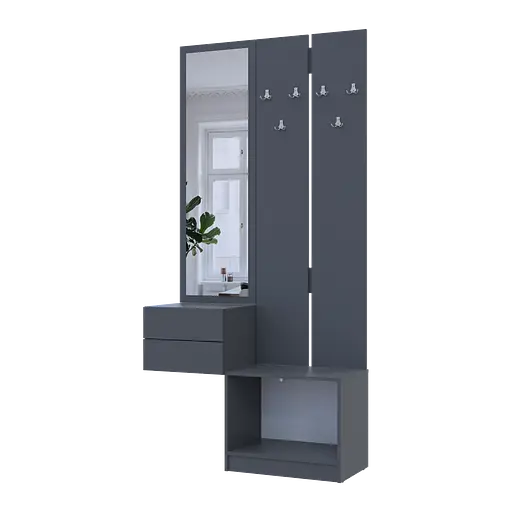 Передпокій Сола 2+3 Doros Графіт/Сірий ДСП 105х40х215 (42005151) - фото 6