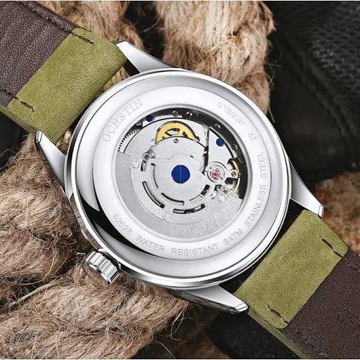 Водостойкие механические часы Ochstin Military silver - фото 10