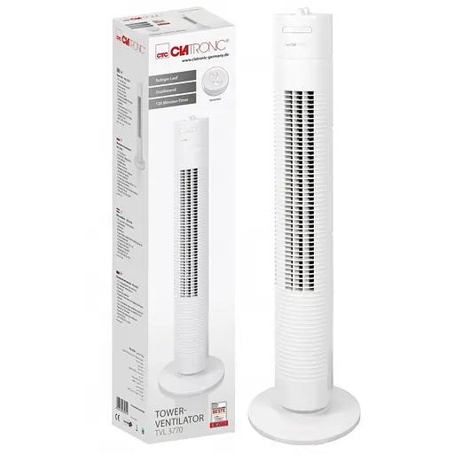 Вентилятор колонный Clatronic TVL 3770  78cm, мощность 35вт, белый - фото 4