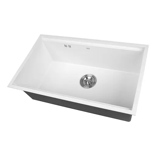 Кухонная мойка под столешницу белая 1.5 мм из нержавеющей стали Nett NW-7042, Белый - фото 1