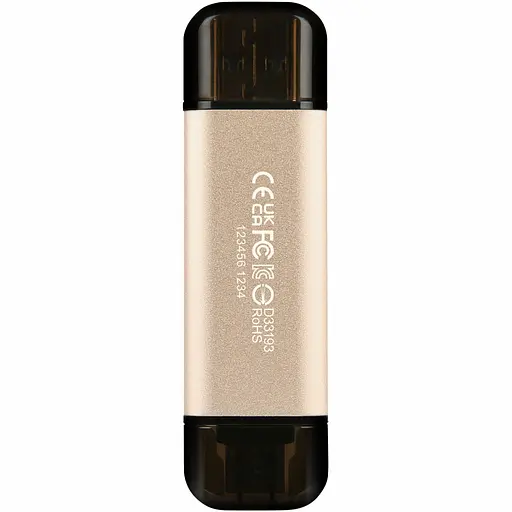 Флеш-накопичувач Transcend USB 256GB JetFlash 930 Gold-Black USB 3.2/Type-C (TS256GJF930C) - фото 2