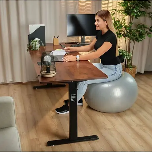 Компьютерный угловой стол Di Volio Montaro с регулируемой высотой коричневый - фото 2