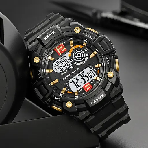 Наручний годинник чоловічий 2018GDWT Gold-White Skmei acs0030390 - фото 4