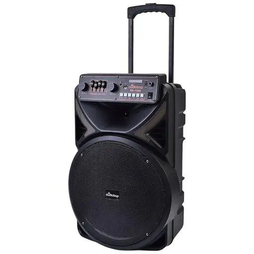 Колонка GY-1208, підсвітка, Bluetooth, USB, пульт, мікрофон, 58x38x34 см, 12 дюймів, чорна