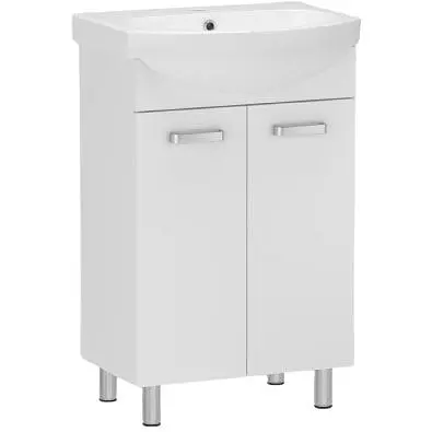 Тумба для підлоги RJ Soft-L з умивальником Freja L71955000 55 см Білий RJFU023-0155WHSET(RJFU023-0155WH + L71955000) Білий - фото 1