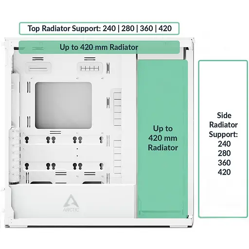 Корпус Arctic Xtender VG White (ACPCC00017A) без блока питания - фото 6
