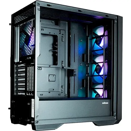 Корпус Zalman Z9 Iceberg MS, Black, Mid Tower, без БЖ, для E-ATX / ATX / Micro ATX / Mini ITX, 1xType-C / 2xUSB 3.0 / 2xUSB 2.0, макс. CPU - 185 мм / VGA - 390 мм, 4x140 мм ARGB, бічна панель із загартованого скла - фото 5