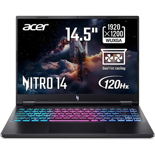 Ігровий ноутбук Acer Nitro 14 AN14-41-R842 7 8845HS 51GHz,IPS,16GB LPDDR5X,1TB,RTX 4050 6GB,Без ОС
