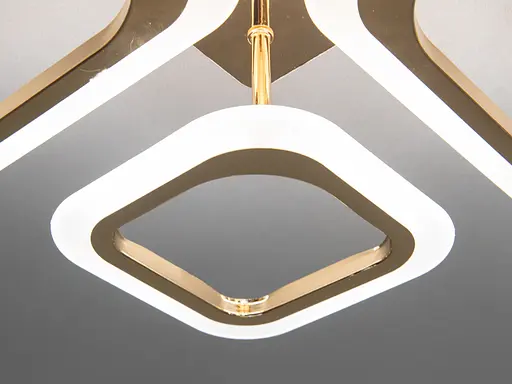 Современная потолочная светодиодная люстра с ИК пультом, 60W, золото. - фото 3