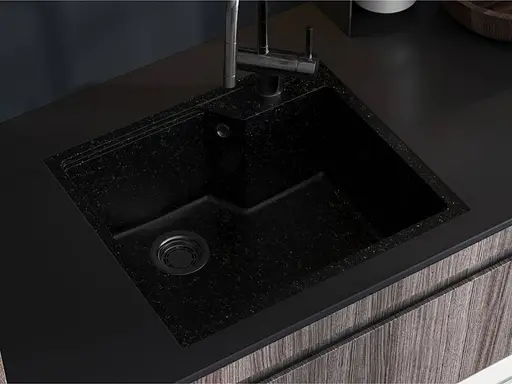 Кухонная мойка Miraggio Lisa 497x557 black 0002249, Черный - фото 4