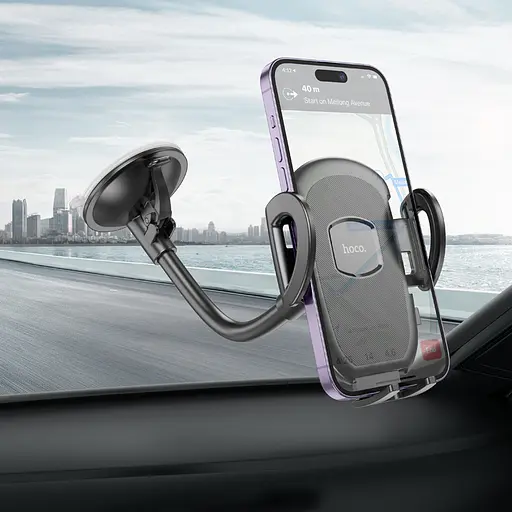 Автотримач для телефона HOCO H10 General car holder(windshield) Black - фото 8