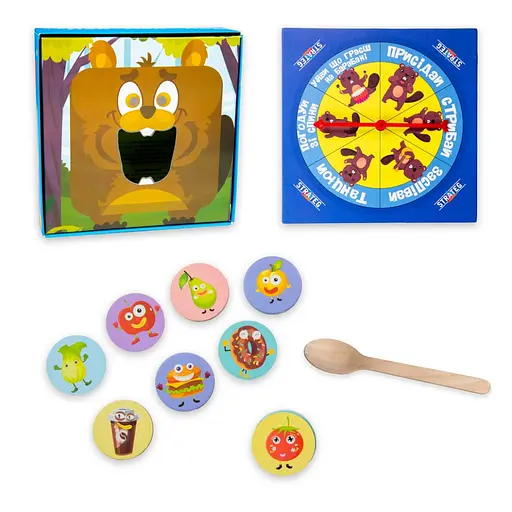 Настільна гра "Погодуй мене - бобер" Strateg 30378 інструкція 20 фішок, рулетка - фото 2