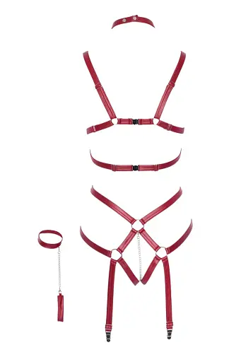 Бондажний набір Bad Kitty Naughty Toys Bondage Body S/M червоний - фото 8