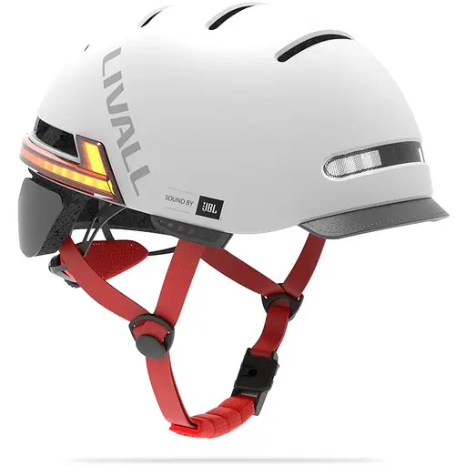 Захисний шолом Livall BH51M NSO (L) Grey (57-61см), акустика JBL, мікрофон, сигнали поворотів та стопів, додаток, пульт BR80, з застібкою, Bluetooth