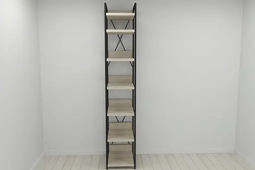 Шкаф Гардероб Уни секция 4 серии Конект Ferrum-decor 220x40x50см Черный металл ДСП Дуб Сонома 32 мм (FRD-104549) - фото 7