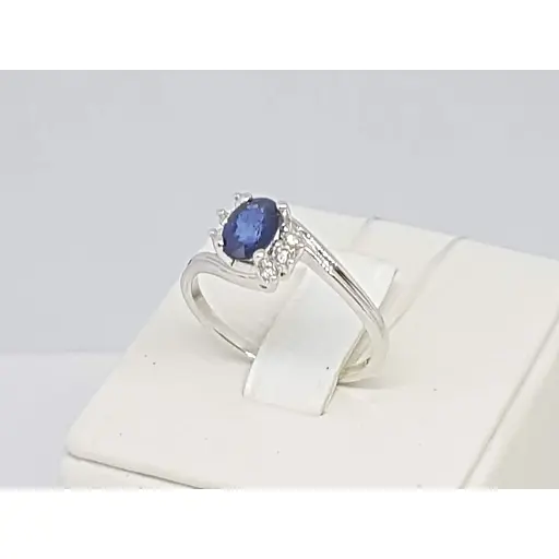 Золотое кольцо Гелиос с бриллиантами и сапфиром. Артикул 55062626BS332 17,5 - фото 3