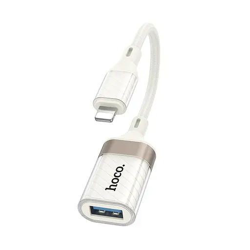 Адаптер перехідник Hoco UA39 Lightning to USB 2.0 apricot - фото 5