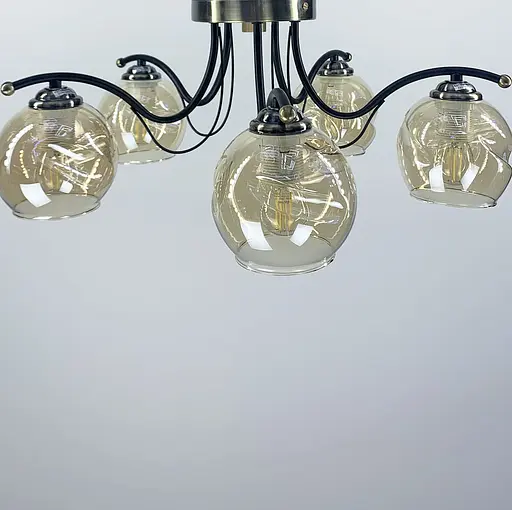 Класичний стельовий світильник | Арт. 7075/5 AB+BK+BR | Line F - фото 1