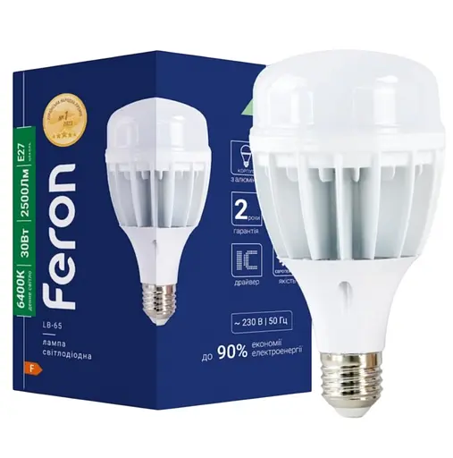 Лампа свiтлодiодна Feron LB-65 30Вт E27 6400K (1516)
