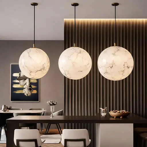 Підвісний світильник-куля з імітацією мармуру Ø 30 см Line F SGJ27-300 - фото 1