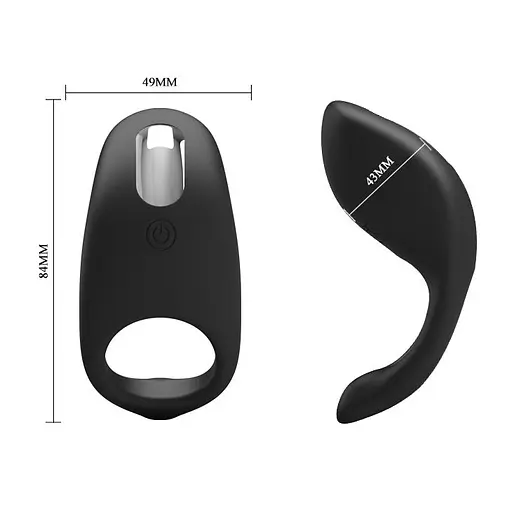 Ерекційне кільце Pretty Love Gemma 8.4 см чорний - фото 9