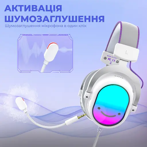 Наушники Fifine H16W 7.1 RGB белый (H16W) - фото 11