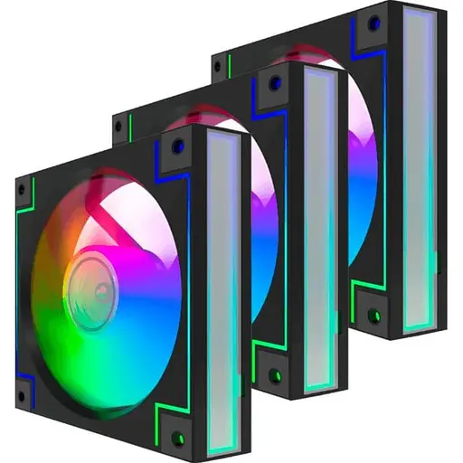 Комплект вентиляторів GameMax 3*120мм Black ARGB (RD300 BK) - фото 1