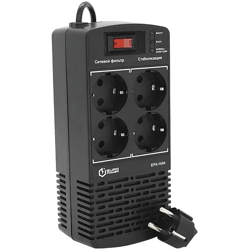 Стабилизатор напряжения релейный Europower EPX-1004 1000ВА 500Вт input 184 ~ 276В output 220В ± 10% 4 SHUKO Q
