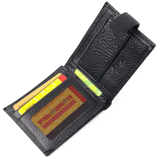 Мужской кожаный кошелек KARYA 11.5х9.5х2 см acs0023956 - фото 4