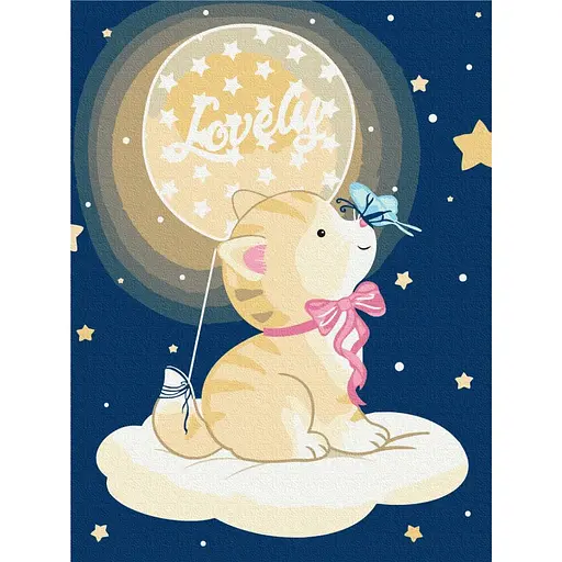 Картина по номерам Котик на хмаринці Brushme 30х40 см різнокольорова 000277886