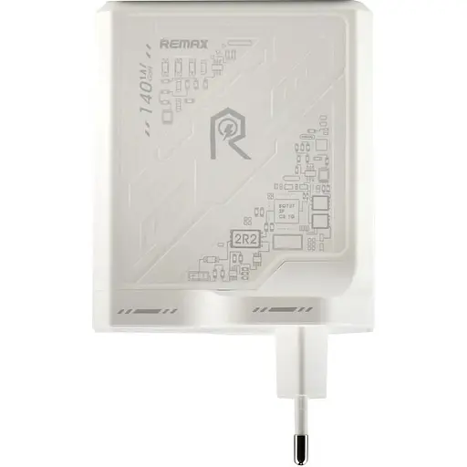 Зарядное устройство Remax RP-U106 Mecha Warrior GaN 140W 2C/1A MacBook Pro PD 3.1 Lenovo IdeaPad 14pro White - фото 3