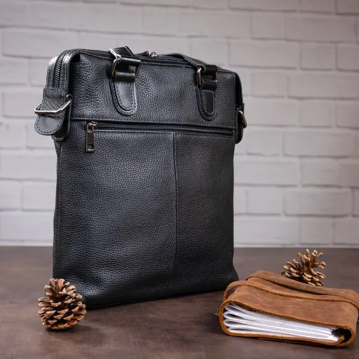 Чоловіча шкіряна сумка SHVIGEL 30х34х6 см sum0012484 - фото 8