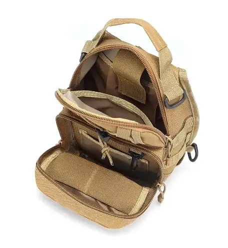 Тактическая армейская сумка через плечо Хаки - фото 4