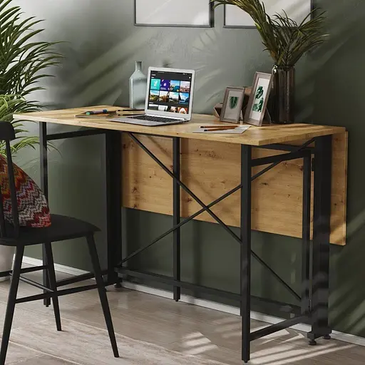 Стіл-книга трансформер Оріон 3 Ferrum-decor 750x1150x880 Чорний метал ДСП Дуб Артізан 16 мм (FRD-105086)