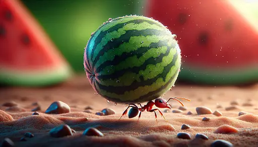 Деревянный пазл Муравей и арбуз, А2, Картонная коробка 300+ элементов