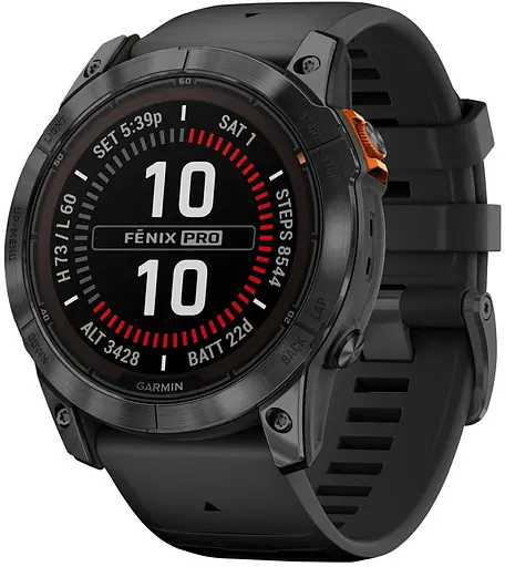 Смарт-годинник Garmin Fenix 7X Pro Solar Slate Grey w. Black Band (010-02778-00/01)