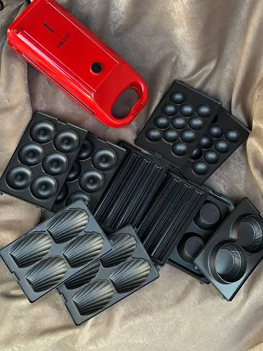 Мультимейкер 6в1 Sokany SK-BBQ-836 двосторонній пекар з антипригарним покриттям 700Вт Червоний - фото 7