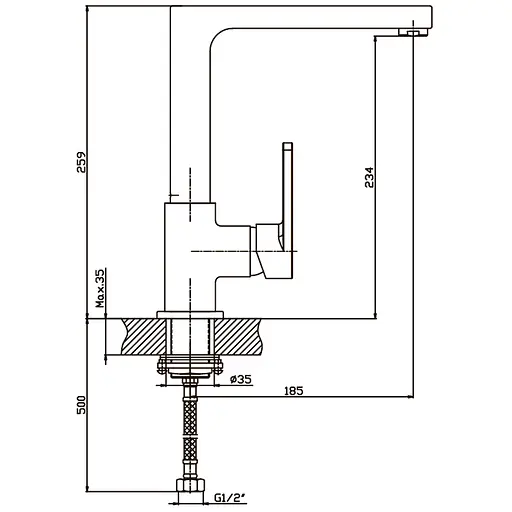 Смеситель для кухни Haiba Gudini 018 HB0150 Хром - фото 2