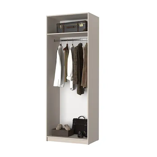 Шкаф 2-дверный MebelStar Оскар ДСП BG, стандарт 80x52x220 см Серая мышка (MBS-4436) - фото 2