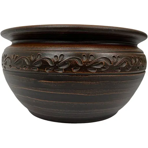 Макитра миска гончарная красная глина Декор 2.5 л Украинская глиняная посуда