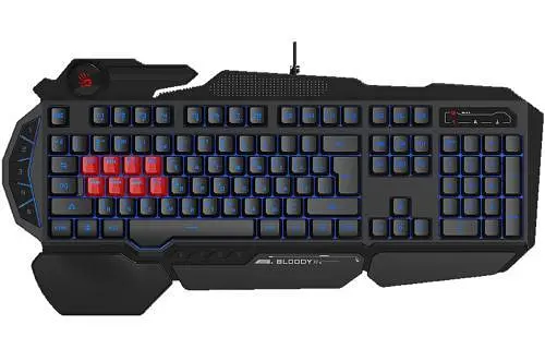 Клавіатура Bloody B318 чорний, USB, ігрова, мультимедійна, захист від вологи, 8 Light strike - фото 1
