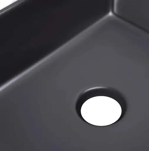 Комплект Qtap Tern: Раковина накладная прямоугольная 480х370х135 мм Matt Black + Донный клапан PU03 (QT172074MBMBN47300) - фото 4